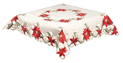 Red Poinsettia Tablecloth