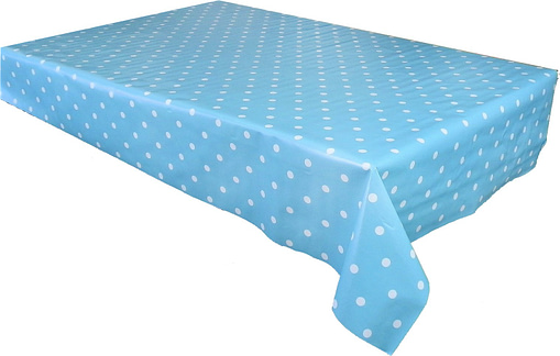 DUCK EGG POLKA DOT - Vinyl Tablecloth 137 cm (54" Wide)