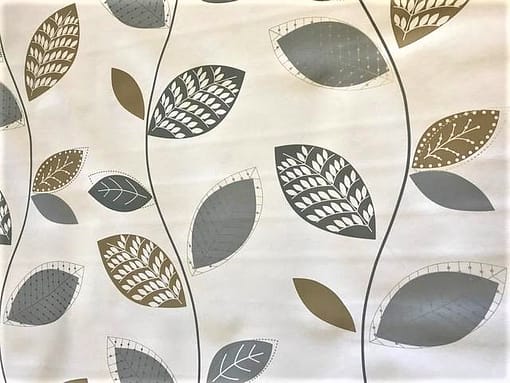 Silver Grey Leaves Vinyl Tablecloth 137cm (54" Wide)