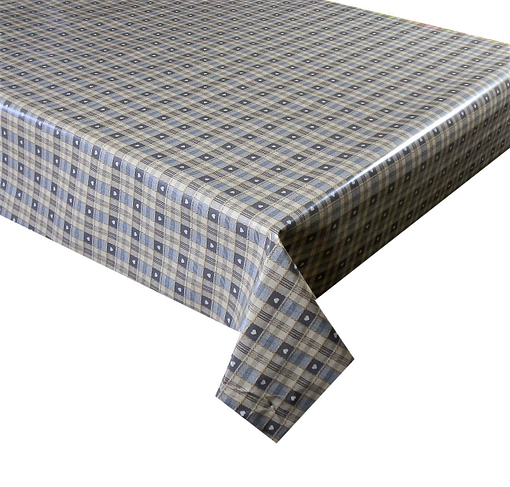 GREY CHECK HEARTS - Vinyl Tablecloth 137 cm (54" Wide)