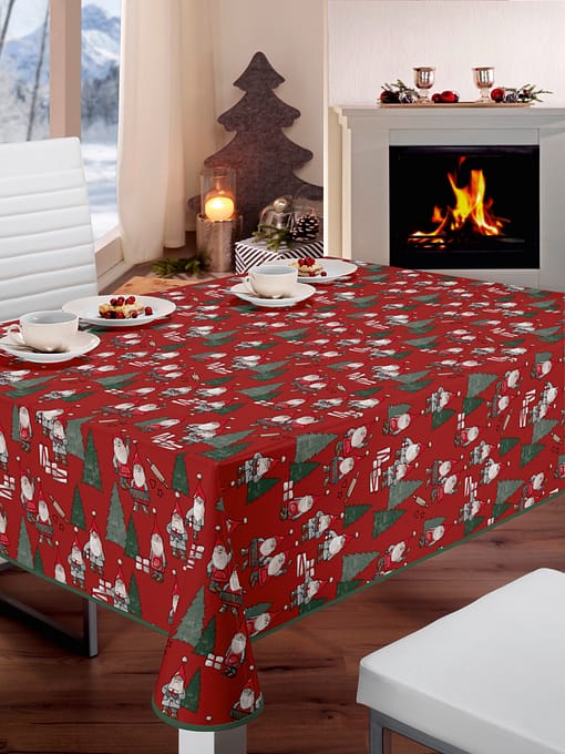 Christmas vinyl tablecloth elves