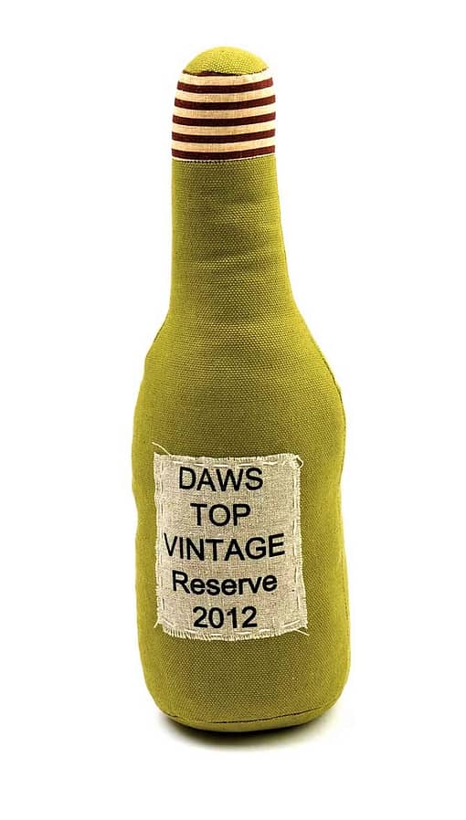 Green wine bottle door stop